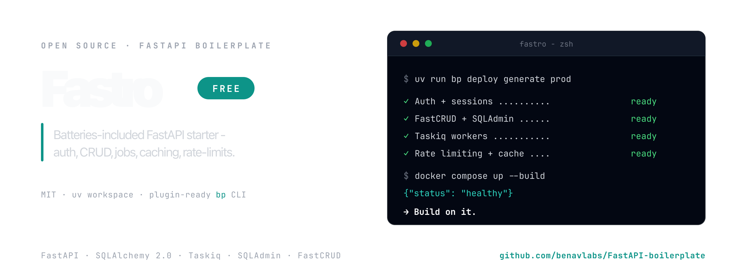 Fastro - open-source FastAPI boilerplate