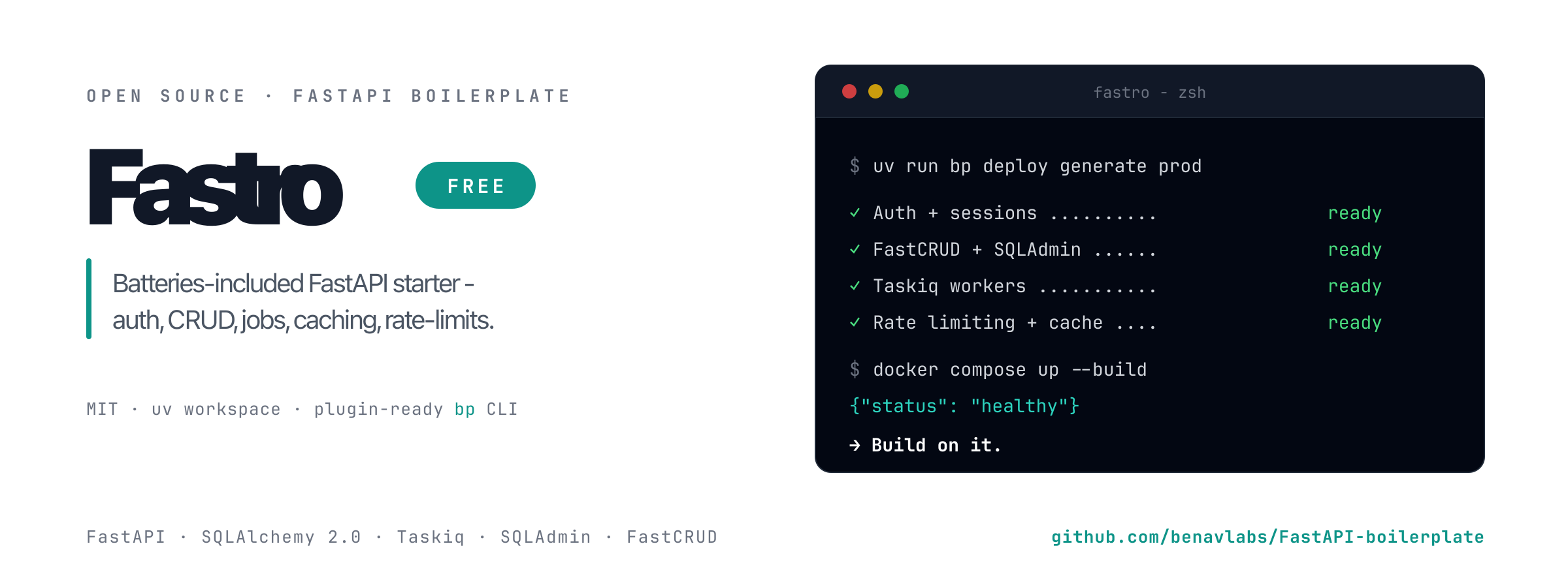 Fastro - open-source FastAPI boilerplate