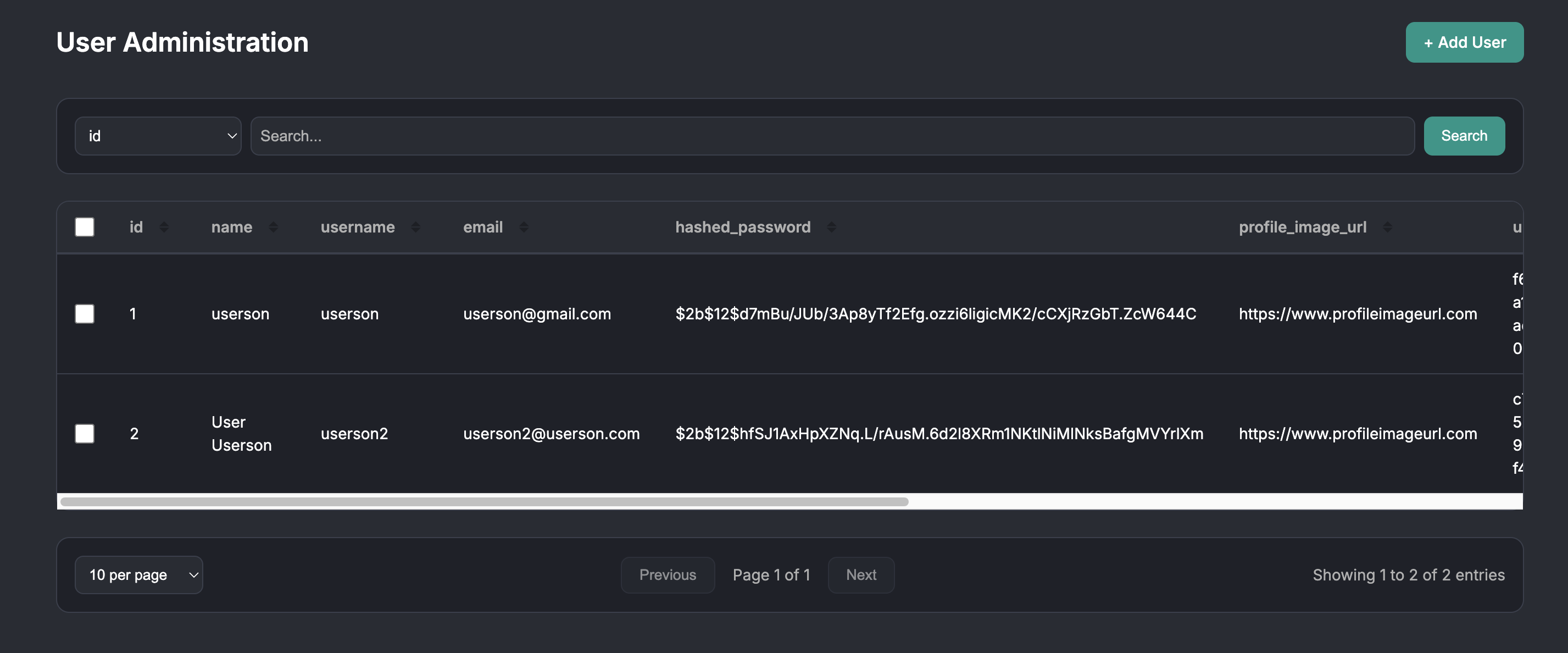 Sortable Table Headers
